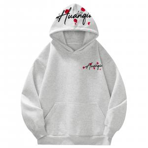 Толстовка Unisex Hooded Moderate Heavyweight HUANQIU, burgundy (fleece-lined)