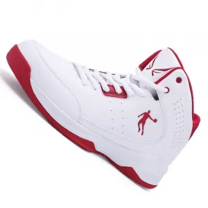 Высокие кроссовки с амортизацией, устойчивые к истиранию и дышащие QIAODAN, черный/jordan красный