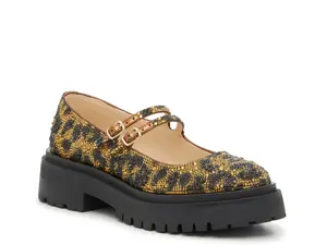 Лоферы Duffy Mary Jane Betsey Johnson, цвет goldmetallic_blackleopardprint