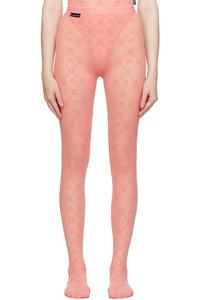 Эксклюзивные розовые колготки из переработанной сетки с флокированием Ssense Marine Serre, розовый