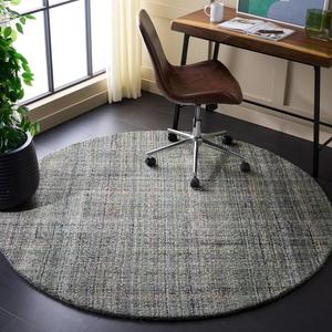 Ковер SAFAVIEH, 183 x 183 см, Abstract Collection, Grey & Black, ручной работы, идеально для гостиной, спальни, столовой (ABT151G)