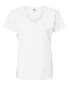 Женская футболка с V-образным вырезом, окрашенная в готовом виде ComfortWash by Hanes, белый