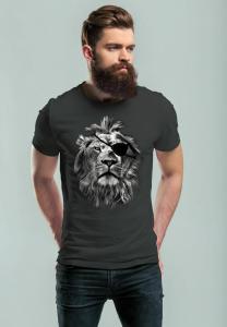 Футболка с принтом COOLES LÖWE PRINT AUFDRUCK MOTIV NEVERLE Neverless, цвет anthrazit