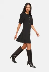 Платье повседневное, прямого кроя, со складками и баской. Friends Like These, Black
