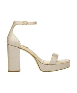 Плоские сандалии на платформе с блестками и пряжкой Michael Kors, бежевый