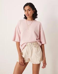 Футболка свободного кроя ASOS DESIGN в розовом цвете
