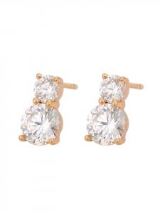 Faina Женские серьги-гвоздики из розового золота и белого цвета