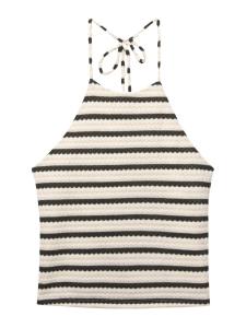 Вязаный топ Pull&Bear, черный