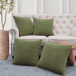 Home Soft Things Декоративные чехлы для подушек Home Soft Things Supersoft плюшевые квадратные однотонные цвет avocado Avocado