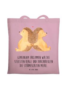 Mr. & Mrs. Panda Сумка-шоппер с изображением ежика, держащегося за лапки и говорящего пастельно-розовым шрифтом