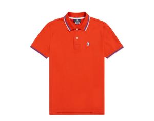 Мужская рубашка-поло Psycho Bunny Lincoln с неоновым краем, красный