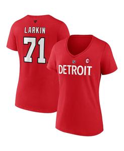 Женская фирменная футболка Dylan Larkin Red Detroit Red Wings Special Edition 2.0 с именем и номером и v-образным вырезом Fanatics, красный