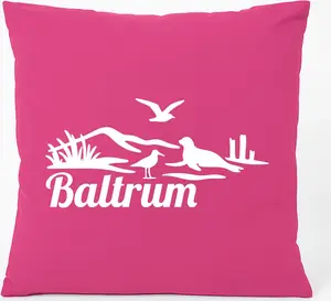 Подушка для дивана Huuraa Baltrum Beach Motif Gift 40x40 см с хлопковым наполнителем цвета фуксии Baltrum Souvenir Hellweg Druckerei