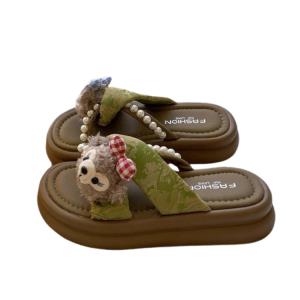 GULIA Женские противоскользящие шлепанцы-слипоны Lazy Green, цвет Lazy Green