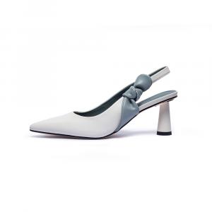 Туфли женские на высоком каблуке Guci Tianlun, цвет Ivory