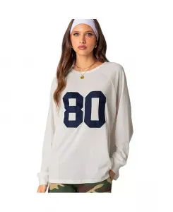 Женская футболка 80 оверсайз Edikted, белый