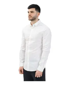 Белая рубашка с вышитым логотипом. Armani Exchange, белый