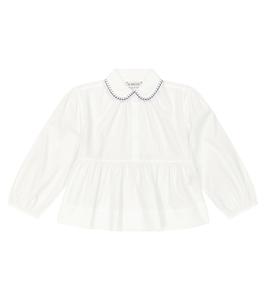 Блуза из хлопкового поплина Burberry Kids, белый