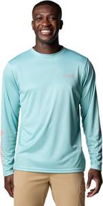 Columbia мужская футболка с длинным рукавом Terminal Tackle PFG Fish Shine, Spray/Pfg Trout Shine