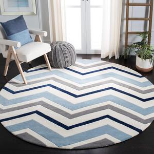 Ковер SAFAVIEH, 92 x 92 см, Chatham Collection Ivory / Dark Grey CHT749X ручной работы шеврон премиум шерсть