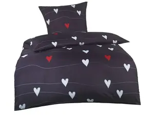 Постельное белье из микрофибры Soma 135 x 200 см, пододеяльник 135 x 200 см, наволочка 80 x 80 см, Amiki черный SOMA