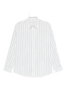 Рубашка в полоску на пуговицах 6397, белый