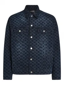 Джинсовая куртка с монограммой KARL LAGERFELD, синий