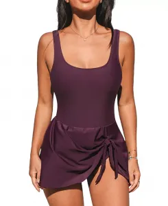 Женский цельный купальник с глубоким вырезом и завязкой-узлом Cupshe, синий