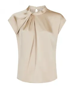Свободная атласная блузка «Флер» Neo Noir, бежевый
