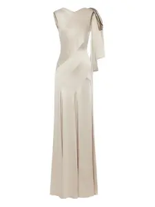 Платье с бантом Maison Margiela, бежевый