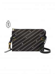 Женская сумка через плечо Fossil, черная искусственная кожа, отделение для смартфона, ZB1698104