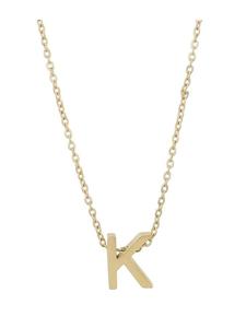 Adeliás Женское колье - буква N из нержавеющей стали 45+5 в золотом исполнении