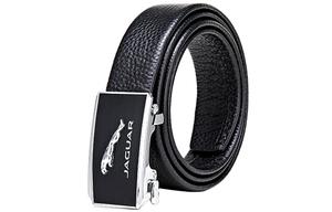 JAGUAR Кожаный мужской ремень черный, Black