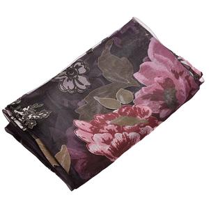 Вышитые пионы, оконная перегородка, занавеска, висящая на карнизе двери - подзор-бежевый Stuttg, фиолетовый