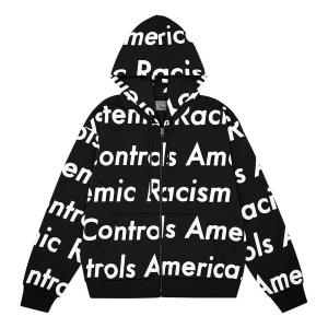 Худи Denim Tears x Arthur Jafa SS24 Systemic Racism Controls America Zip Up 'Black White', черный