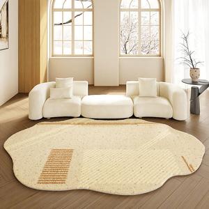 AOVOC Ковер 80х120 см неправильной формы из ПВХ в стиле ваби-саби для гостиной, утолщенный