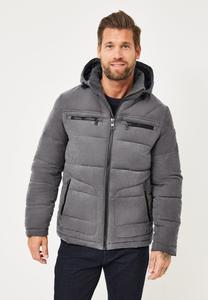 Куртка Redpoint REGULAR FIT IN WILDLEDEROPTIK MIT KAPUZE, Smoke Grey/Grey