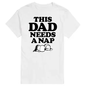 Мужская футболка Peanuts с принтом "Этому папе нужен сон" Licensed Character, белый