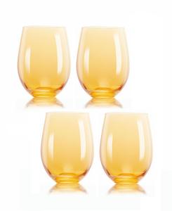 Набор из 4 бокалов для вина Carnival без ножки, объемом 19 унций Qualia Glass, цвет amber