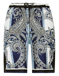 Шелковые шорты с узором пейсли-платок Philipp Plein, цвет Light Blue