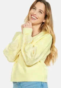 Джемпер с вышитыми рукавами Lolaliza, Yellow Pastel