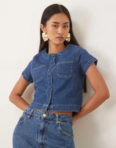 Укороченная джинсовая рубашка Hettie от Nobody's Child, светло-синяя