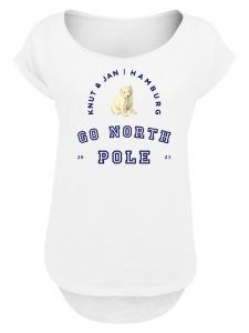 Удлиненная футболка с изображением белого медведя Кнута и Яна из Гамбурга белого цвета F4NT4STIC