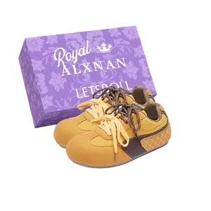 Alxnan Женские противоскользящие кэжуал кеды с низким верхом желтые с коробкой, цвет Yellow+Box