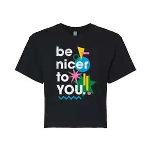 Укороченная футболка Juniors «Будь добрее к себе» Licensed Character, черный