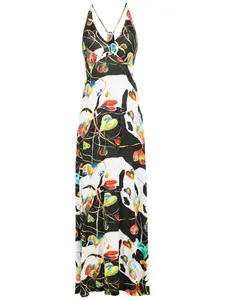 Платье макси с графичным принтом Amir Slama, черный