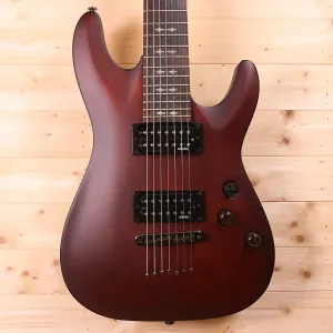 Электрогитара Schecter Omen 7 с 7 струнами - гриф из палисандра, ореховый сатиновый корпус