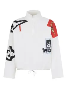 Пуловер с графичным принтом Marni, белый