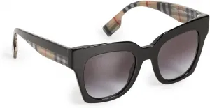 Солнцезащитные очки BURBERRY BE 4364 39428G Kitty Black Grey Gradient, Black/Check Brown/Grey-logo