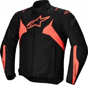 Водонепроницаемая текстильная мотоциклетная куртка Alpinestars t-jaws v4, Black/Neon Red